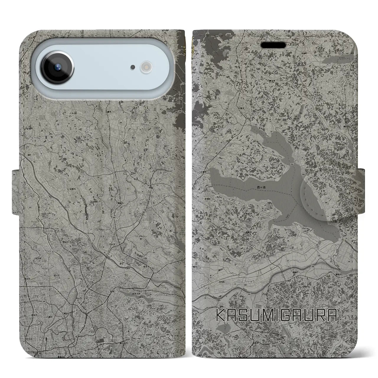 【霞ヶ浦(茨城県)】地図柄iPhoneケース(手帳タイプ)