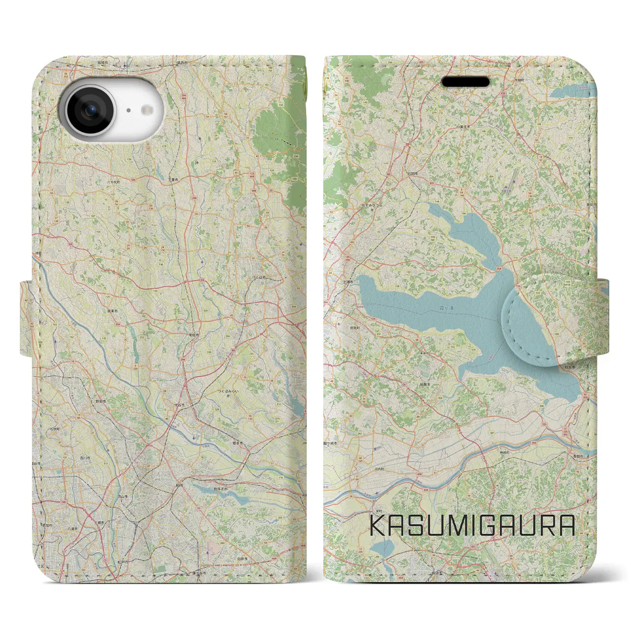 【霞ヶ浦(茨城県)】地図柄iPhoneケース(手帳タイプ)