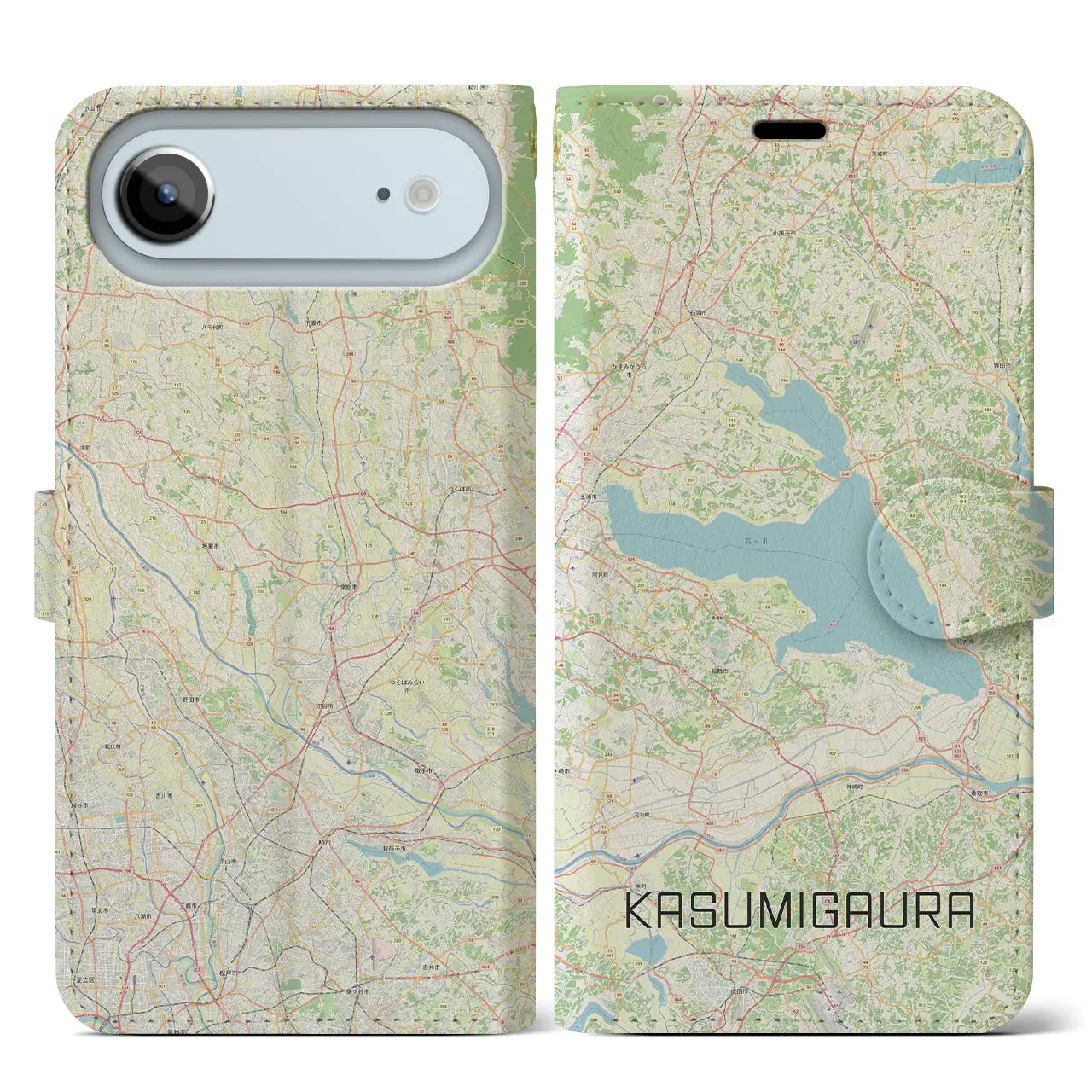 【霞ヶ浦(茨城県)】地図柄iPhoneケース(手帳タイプ)