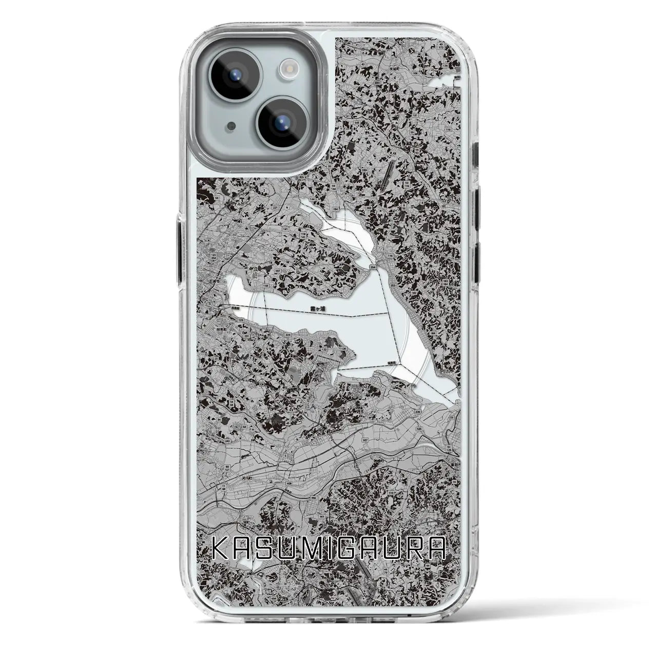 【霞ヶ浦(茨城県)】地図柄iPhoneケース(MagSafeタイプ)