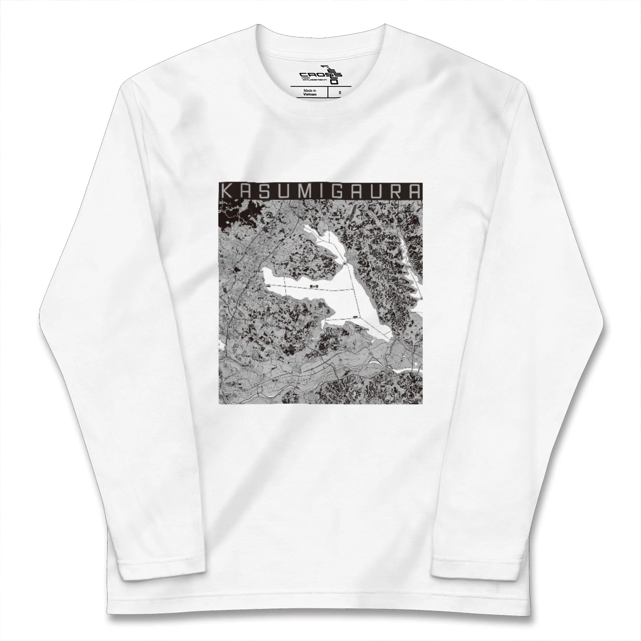 【霞ヶ浦(茨城県)】地図柄ロングスリーブTシャツ
