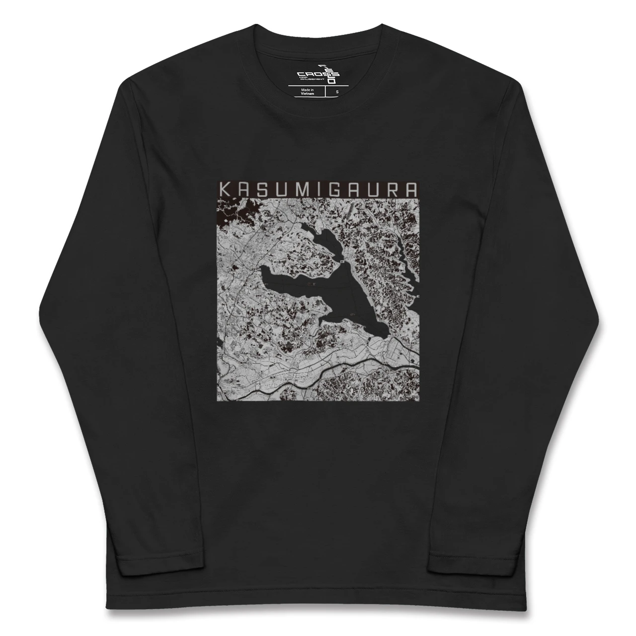 【霞ヶ浦(茨城県)】地図柄ロングスリーブTシャツ