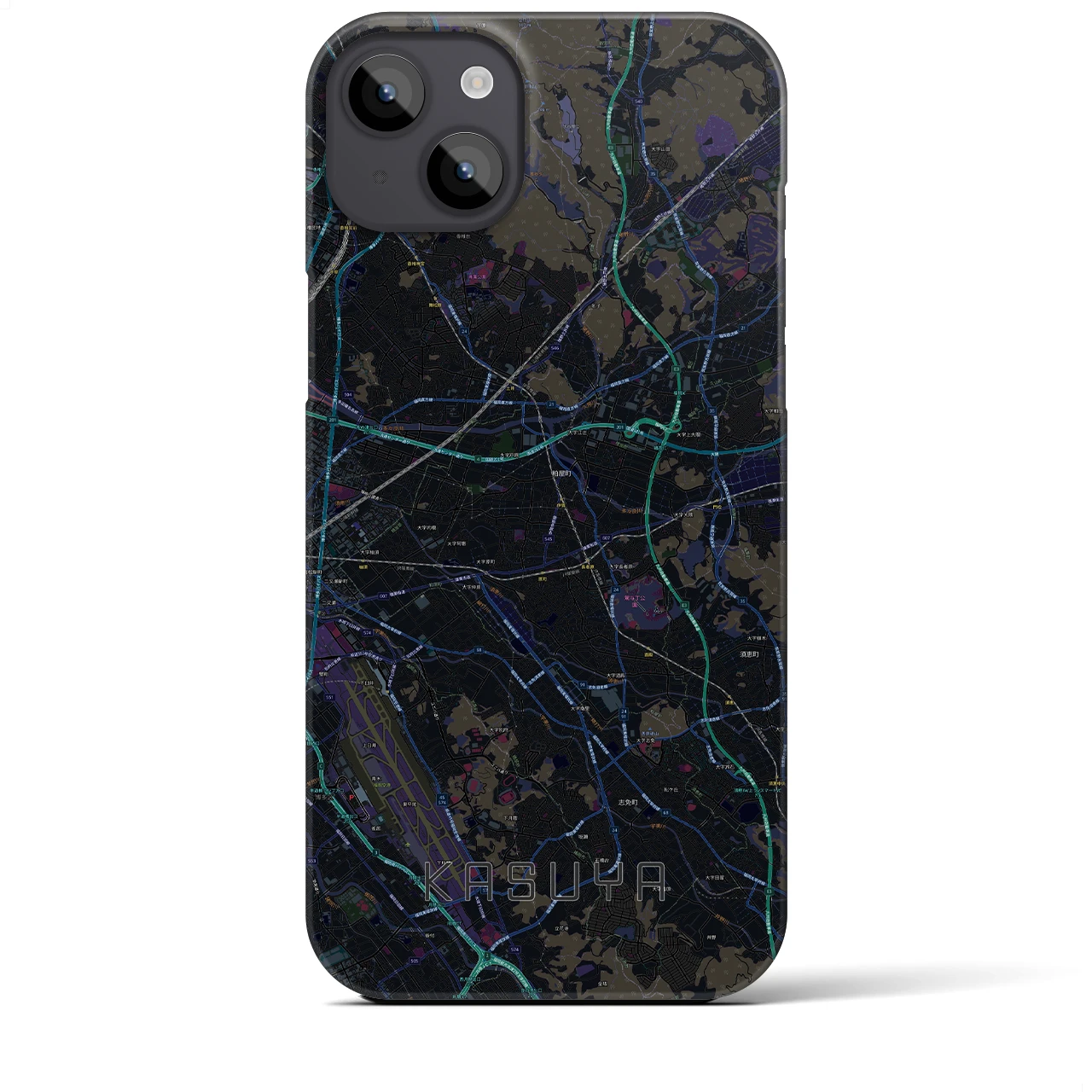 【粕屋(福岡県)】地図柄iPhoneケース(バックカバータイプ)