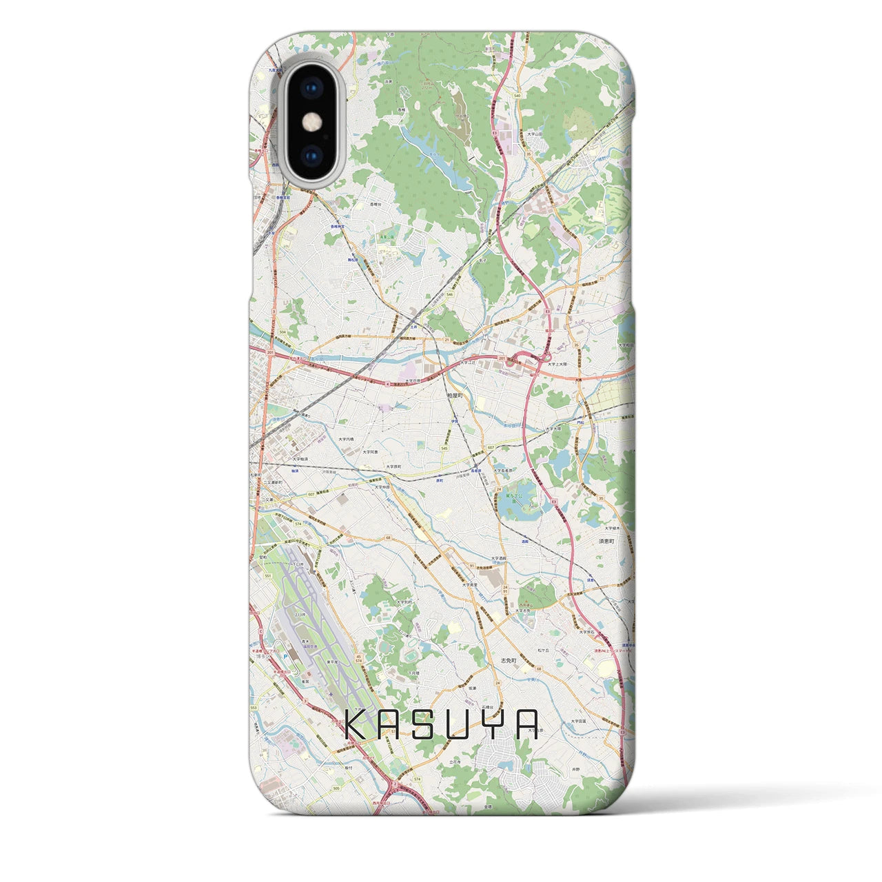 【粕屋(福岡県)】地図柄iPhoneケース(バックカバータイプ)