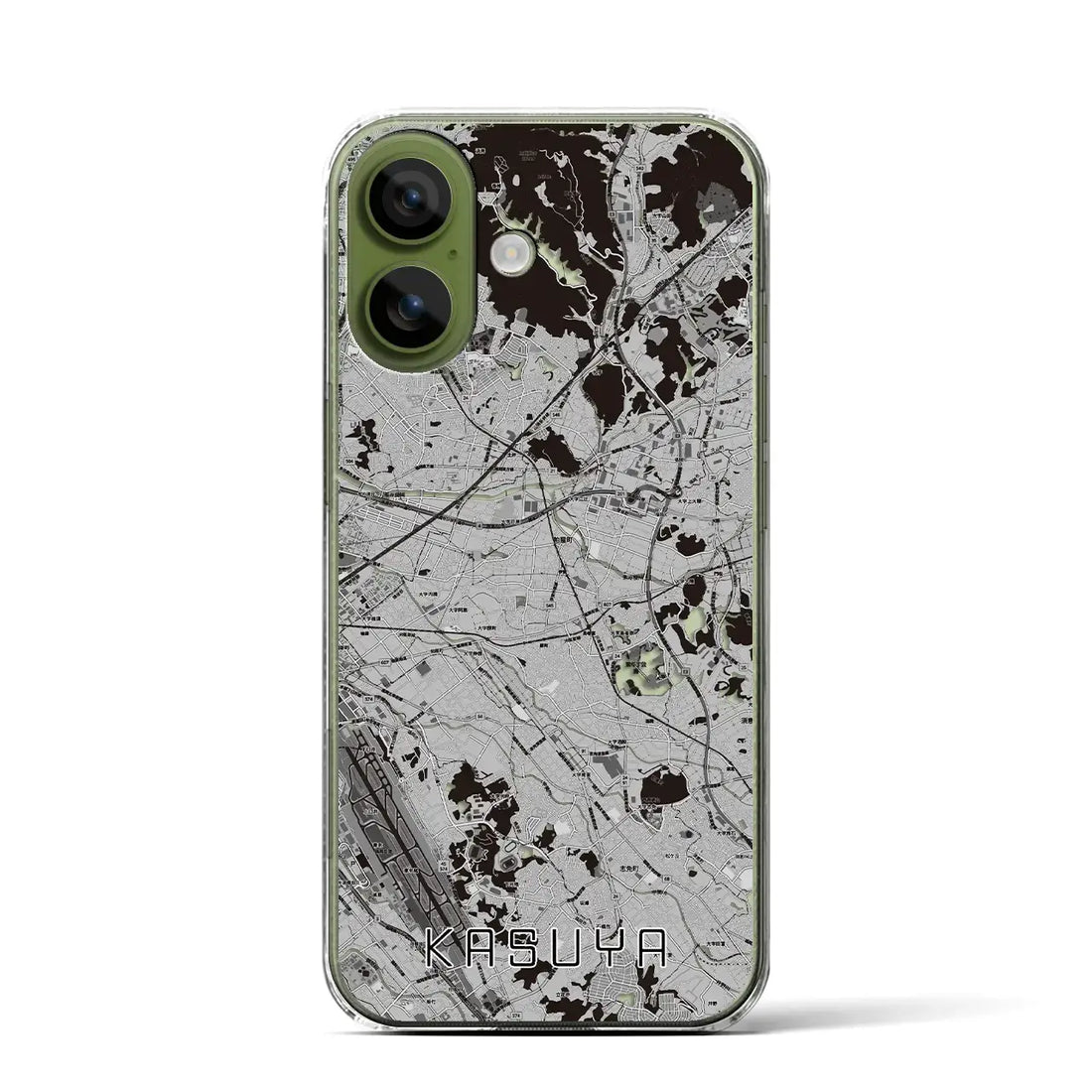 【粕屋(福岡県)】地図柄iPhoneケース(クリアタイプ)モノトーン・iPhone 17 Pro Max 用