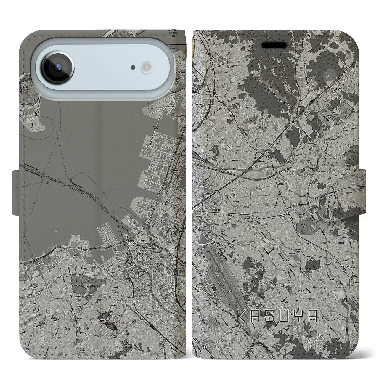 【粕屋(福岡県)】地図柄iPhoneケース(手帳タイプ)