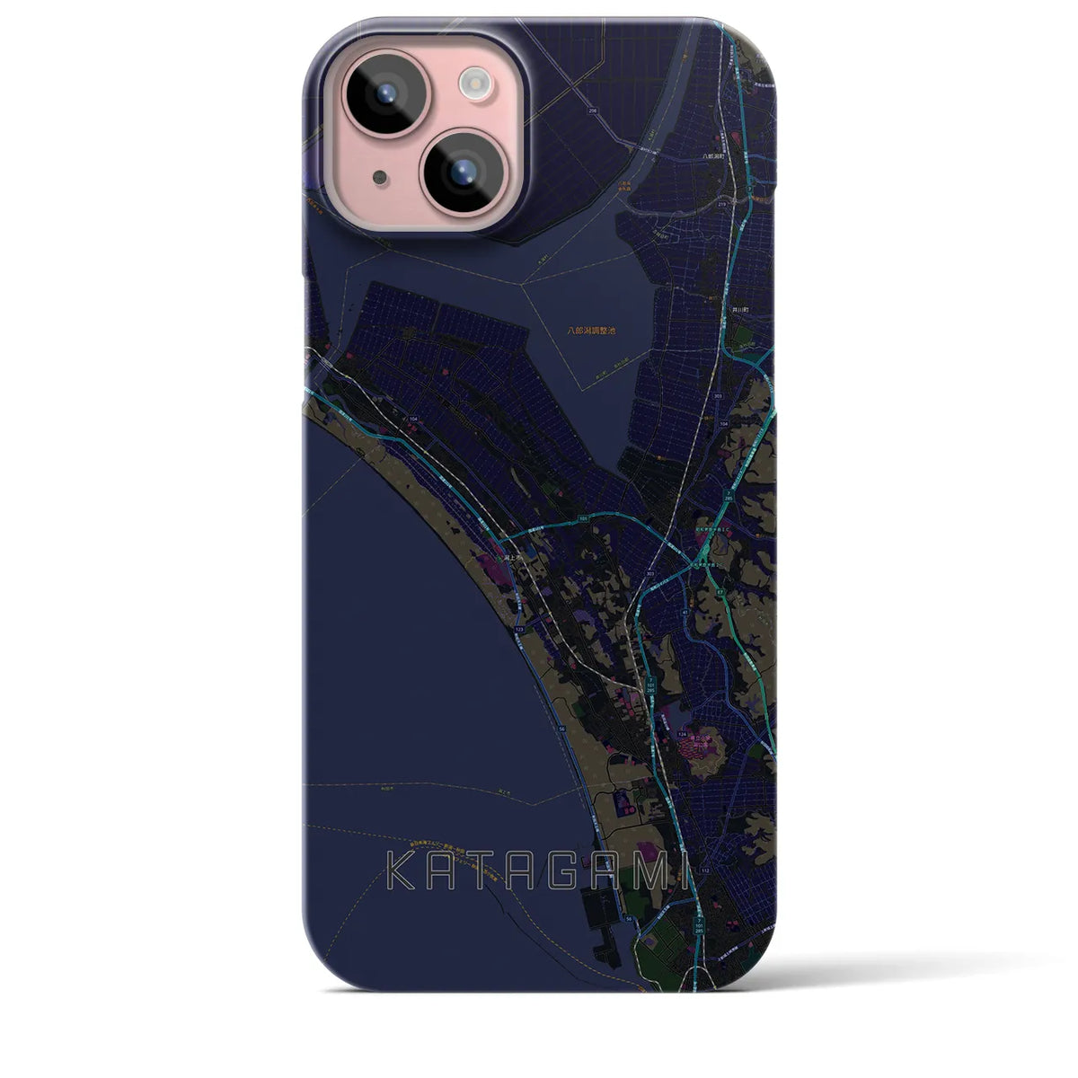 【潟上(秋田県)】地図柄iPhoneケース(バックカバータイプ)
