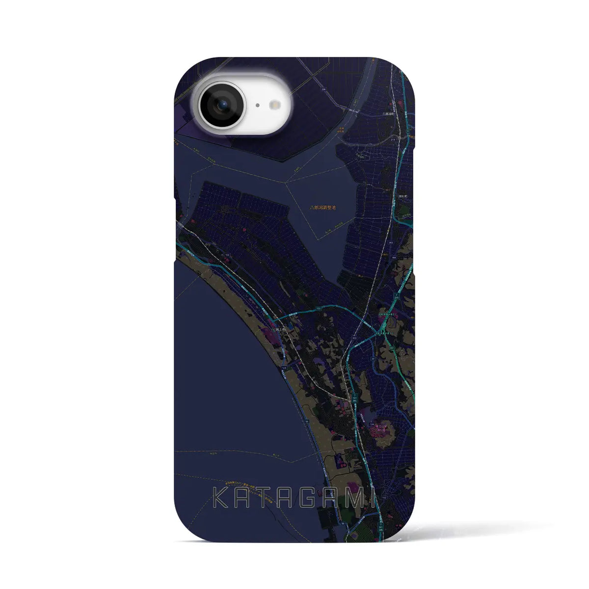 【潟上(秋田県)】地図柄iPhoneケース(バックカバータイプ)