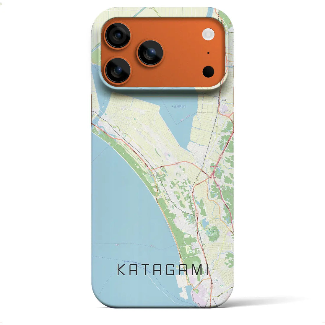 【潟上(秋田県)】地図柄iPhoneケース(バックカバータイプ)ナチュラル・iPhone 17 Pro Max 用