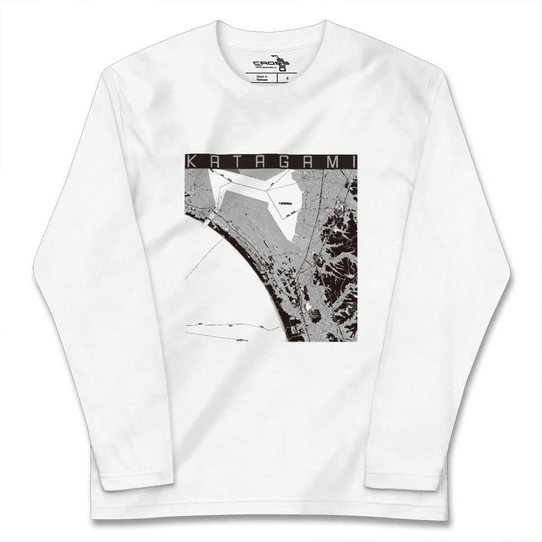 【潟上(秋田県)】地図柄ロングスリーブTシャツ