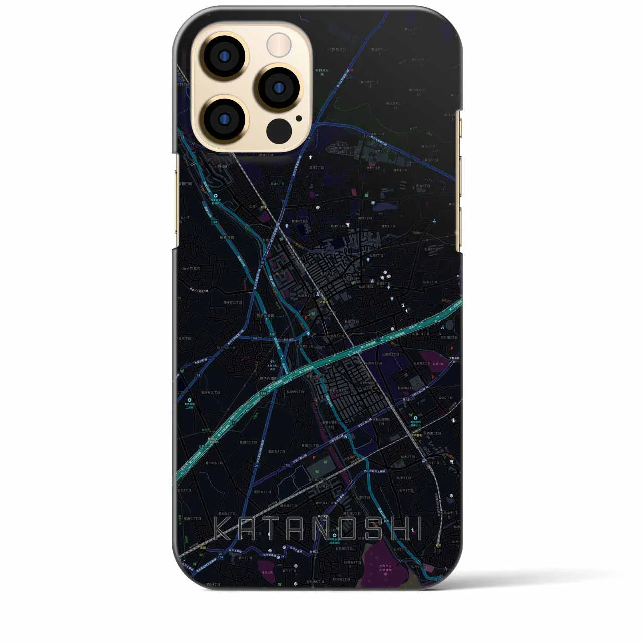 【交野市(大阪府)】地図柄iPhoneケース(バックカバータイプ)