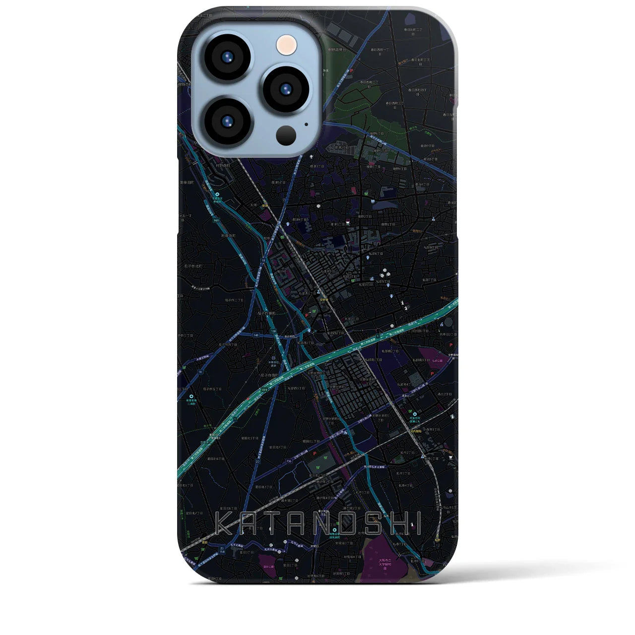 【交野市(大阪府)】地図柄iPhoneケース(バックカバータイプ)