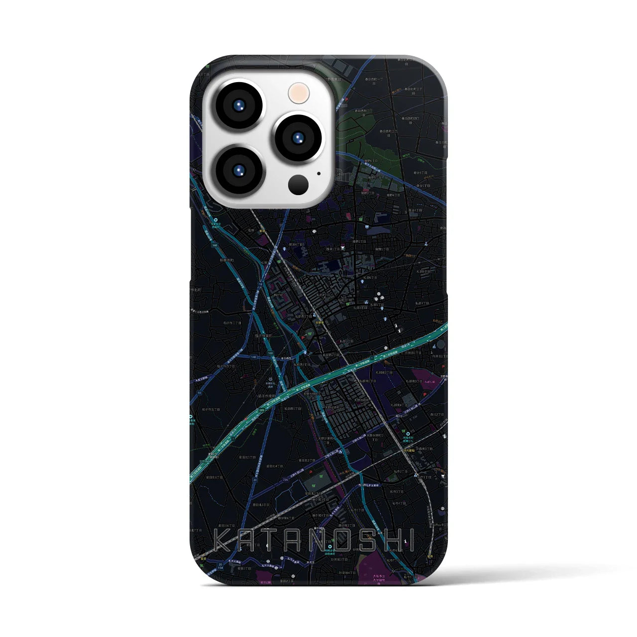 【交野市(大阪府)】地図柄iPhoneケース(バックカバータイプ)