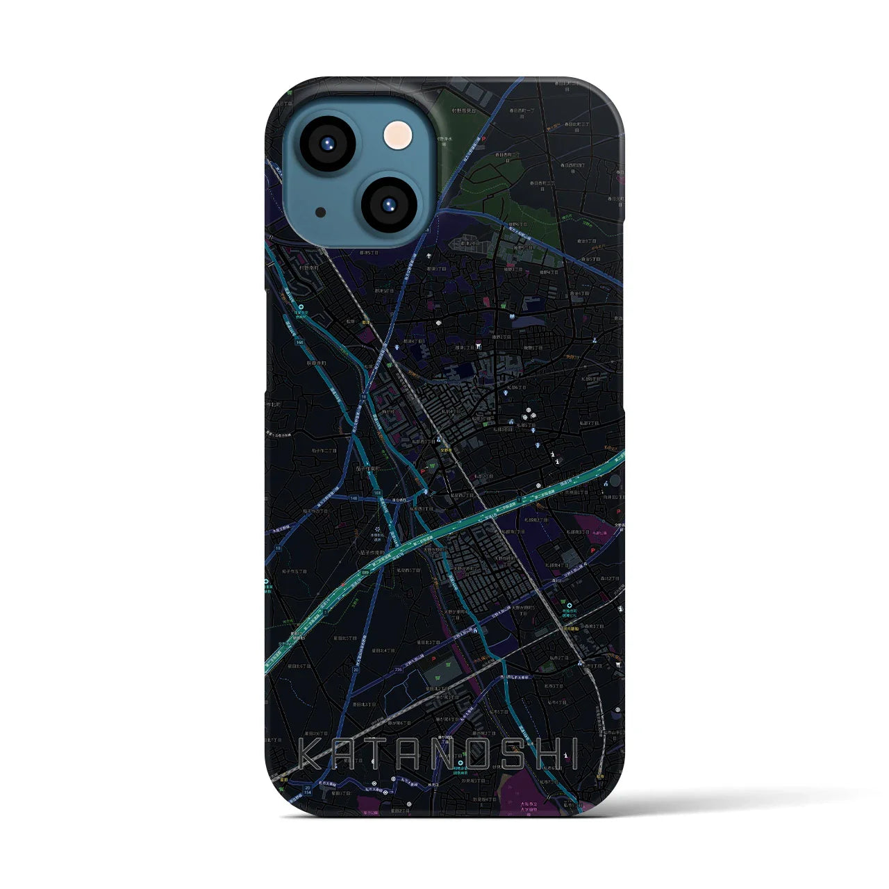 【交野市(大阪府)】地図柄iPhoneケース(バックカバータイプ)