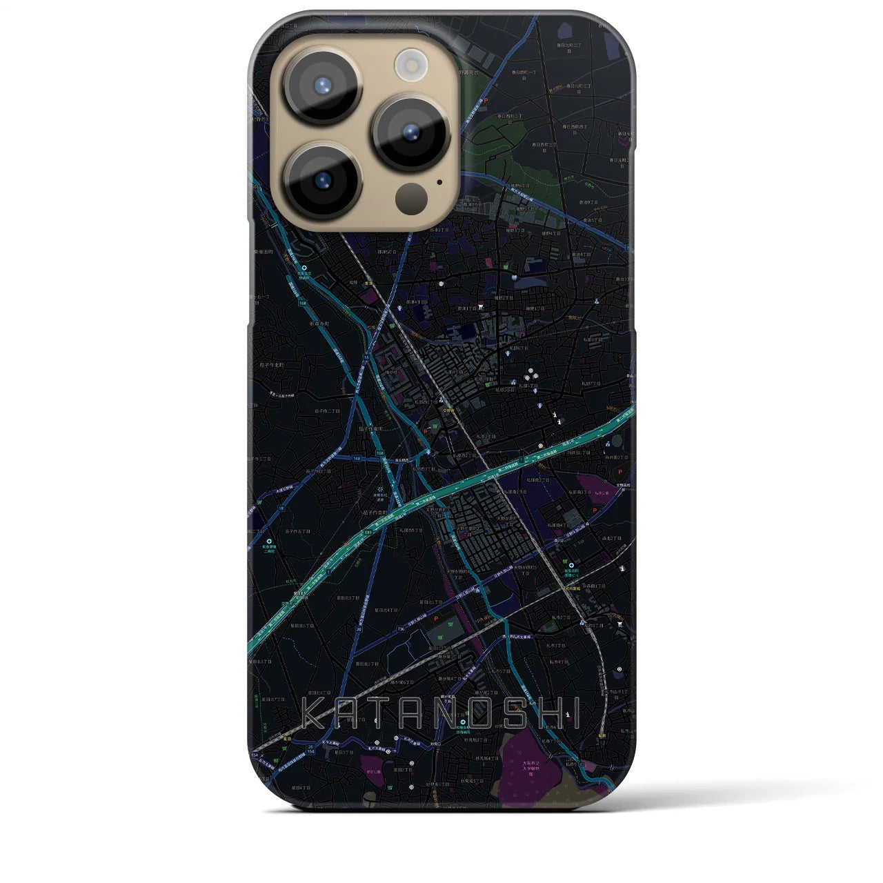 【交野市(大阪府)】地図柄iPhoneケース(バックカバータイプ)