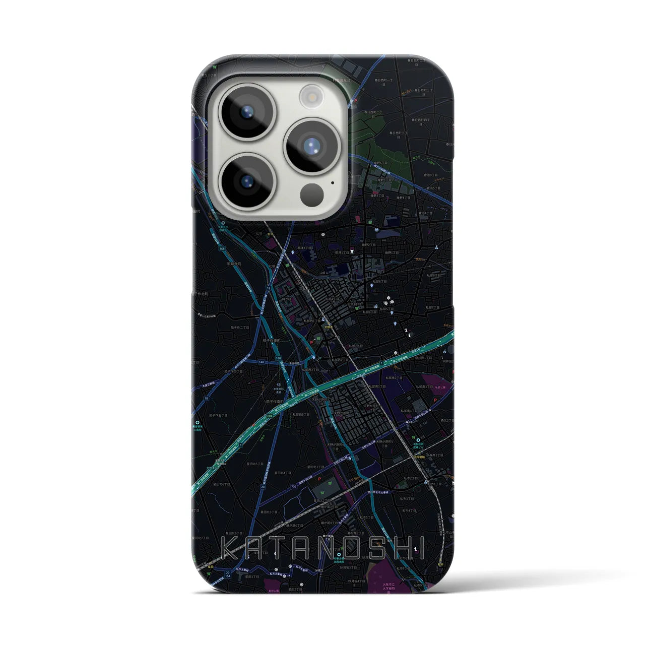 【交野市(大阪府)】地図柄iPhoneケース(バックカバータイプ)