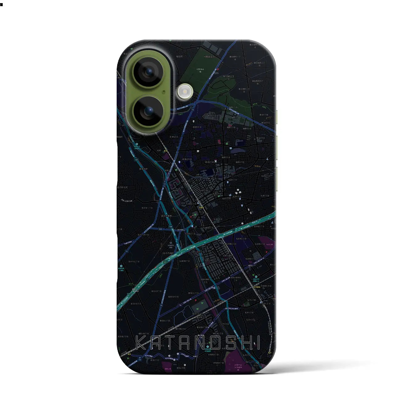 【交野市(大阪府)】地図柄iPhoneケース(バックカバータイプ)