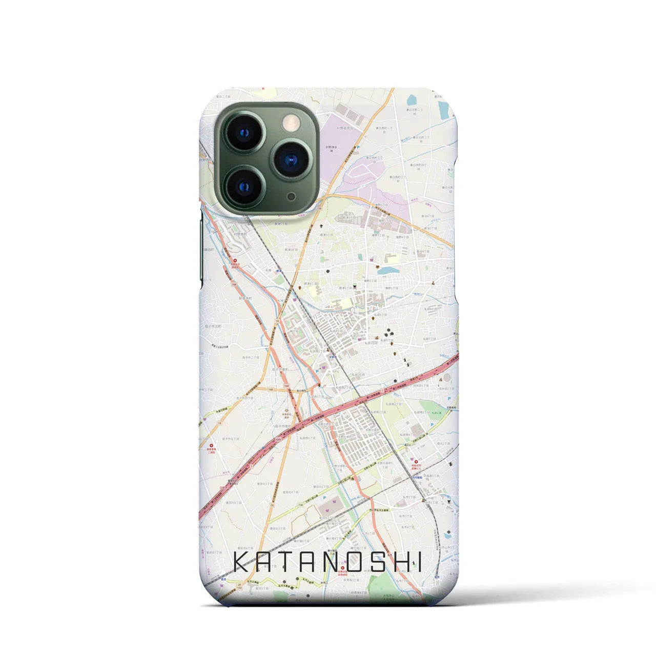 【交野市(大阪府)】地図柄iPhoneケース(バックカバータイプ)