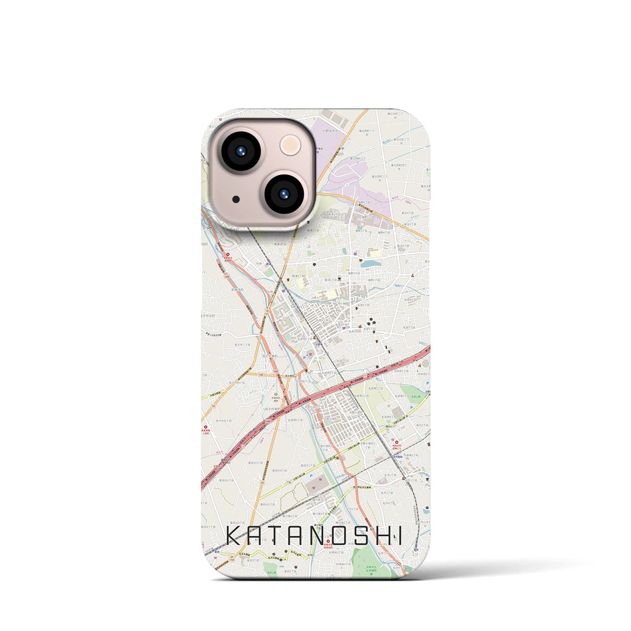 【交野市(大阪府)】地図柄iPhoneケース(バックカバータイプ)