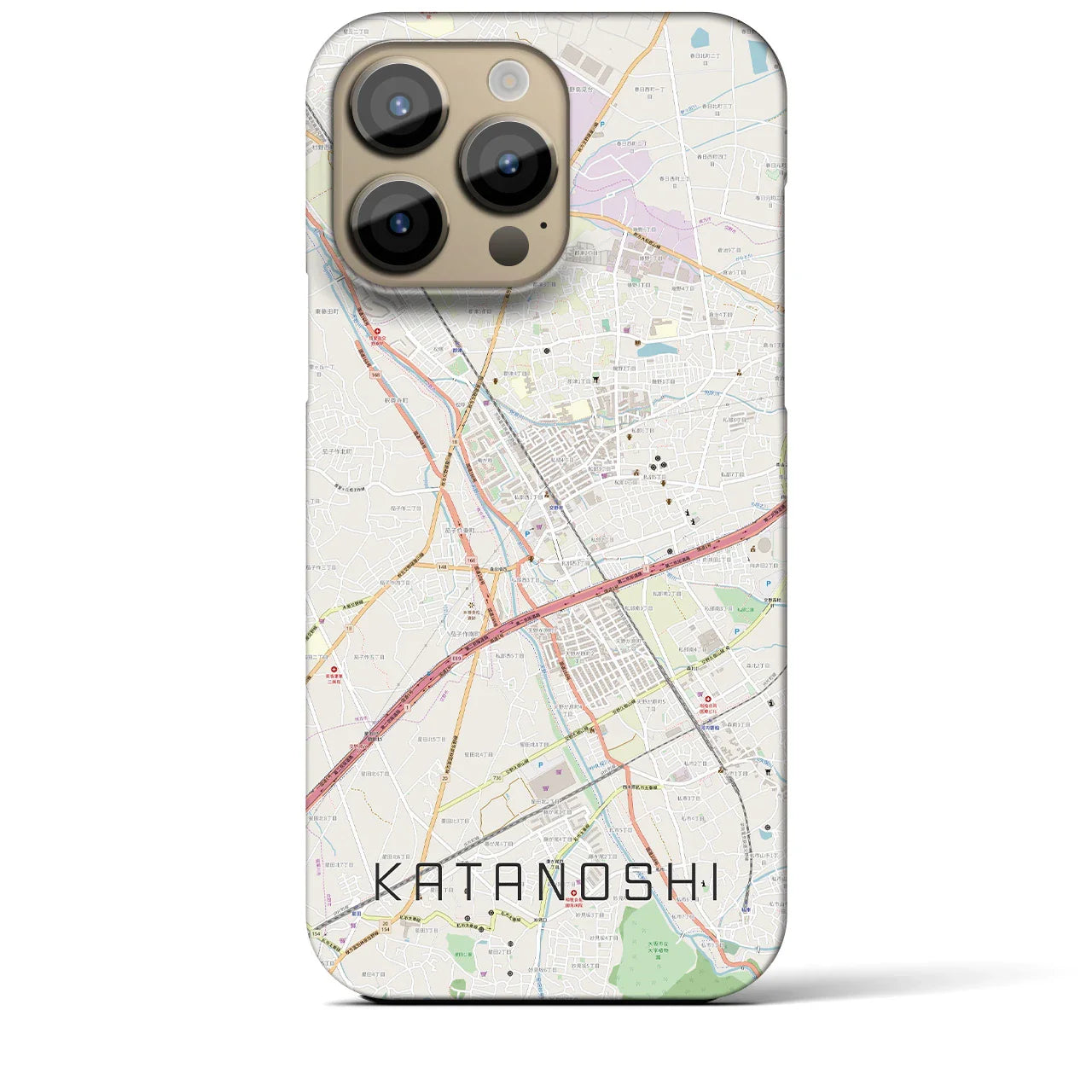 【交野市(大阪府)】地図柄iPhoneケース(バックカバータイプ)