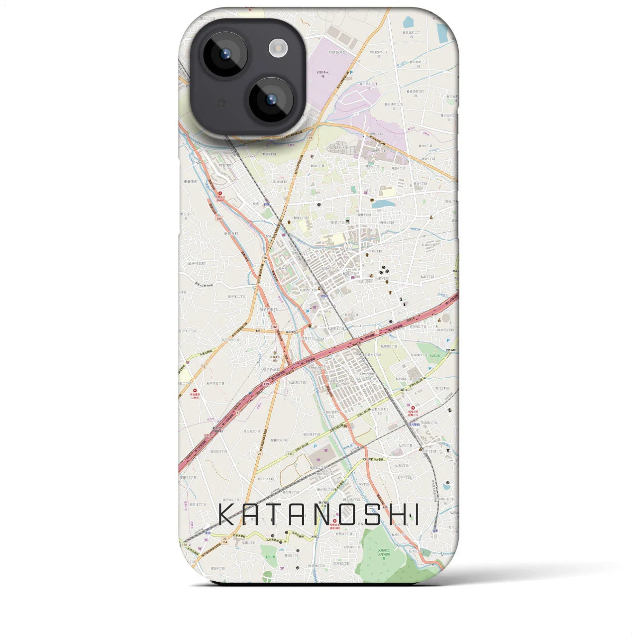 【交野市(大阪府)】地図柄iPhoneケース(バックカバータイプ)