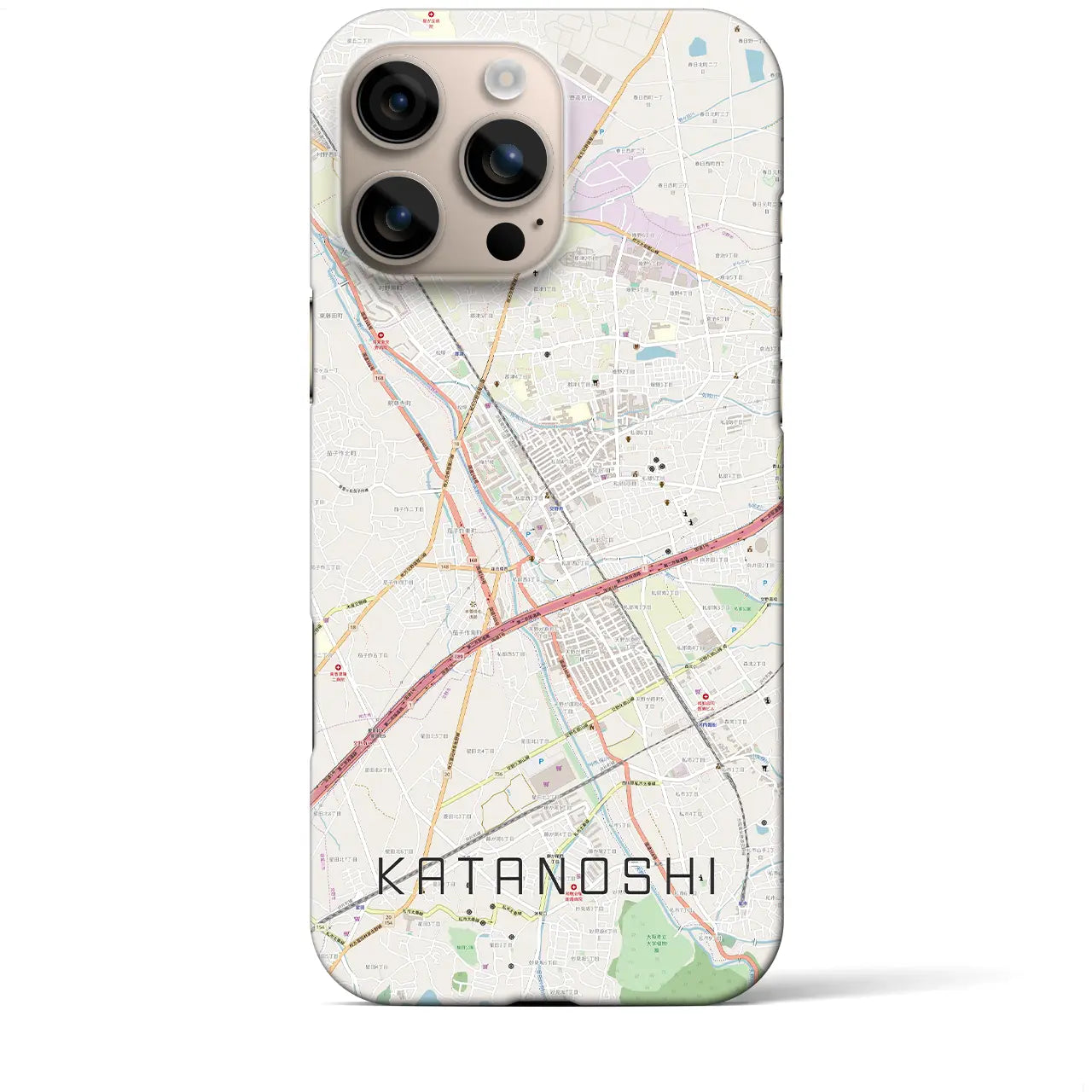 【交野市(大阪府)】地図柄iPhoneケース(バックカバータイプ)