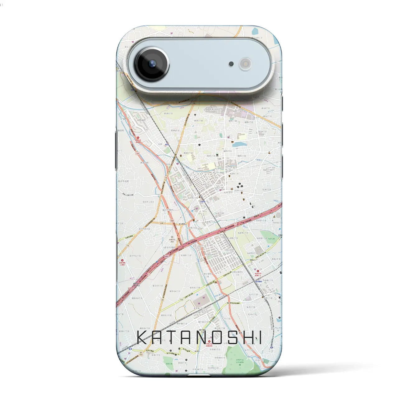 【交野市(大阪府)】地図柄iPhoneケース(バックカバータイプ)ナチュラル・iPhone 17 Pro Max 用