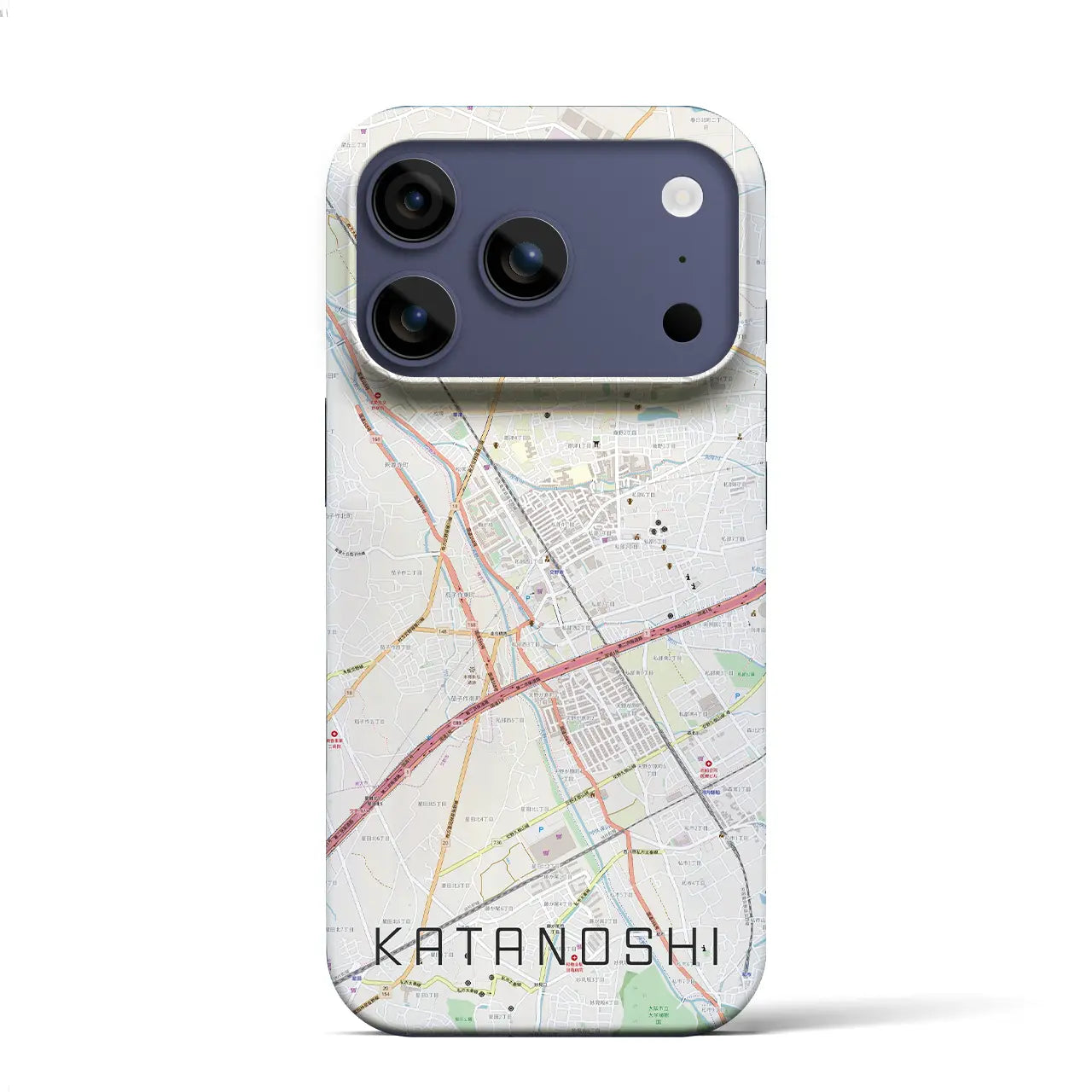 【交野市(大阪府)】地図柄iPhoneケース(バックカバータイプ)