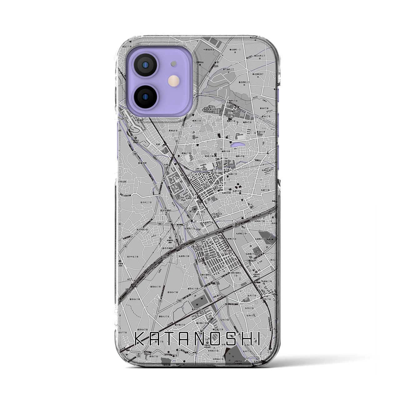 【交野市(大阪府)】地図柄iPhoneケース(クリアタイプ)