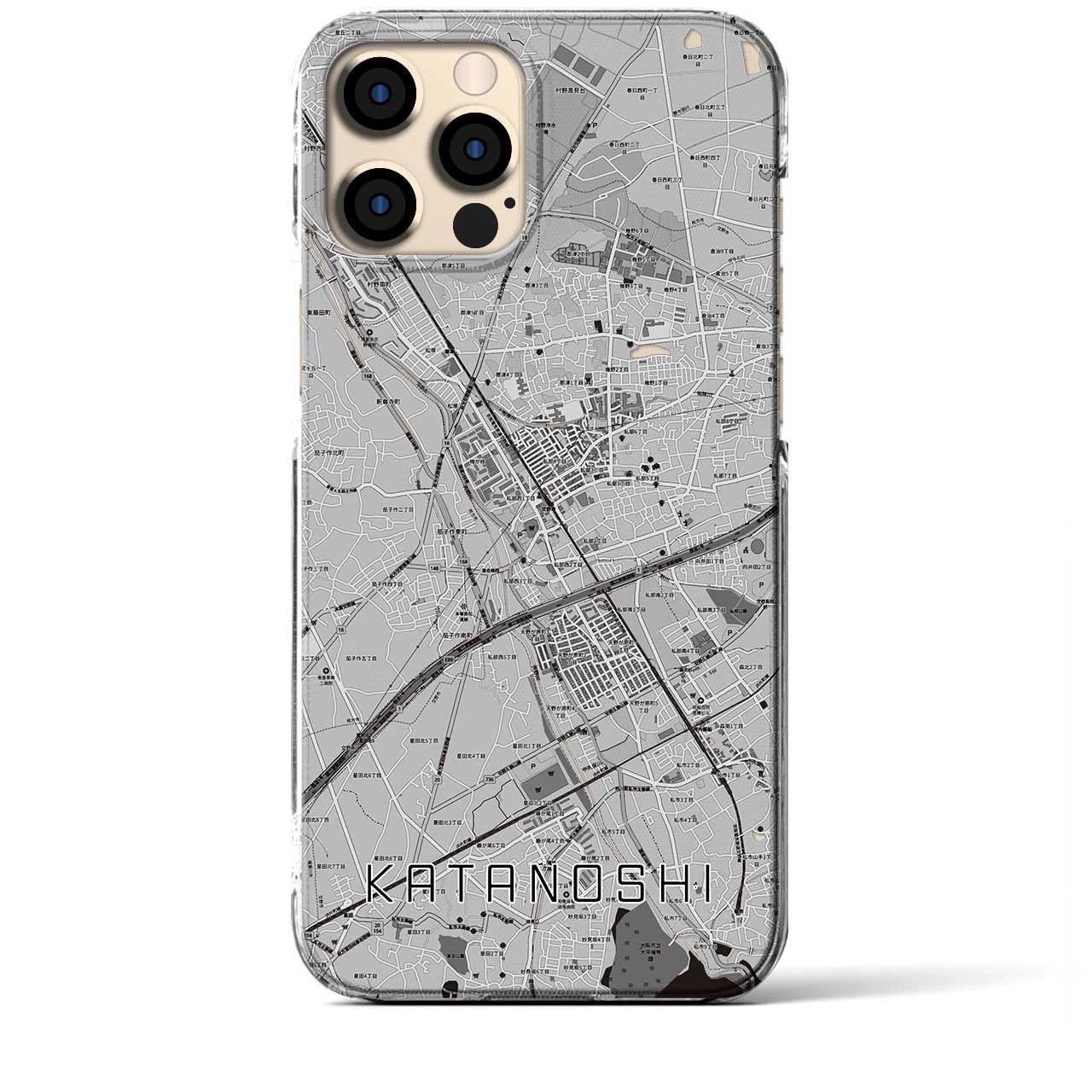 【交野市(大阪府)】地図柄iPhoneケース(クリアタイプ)