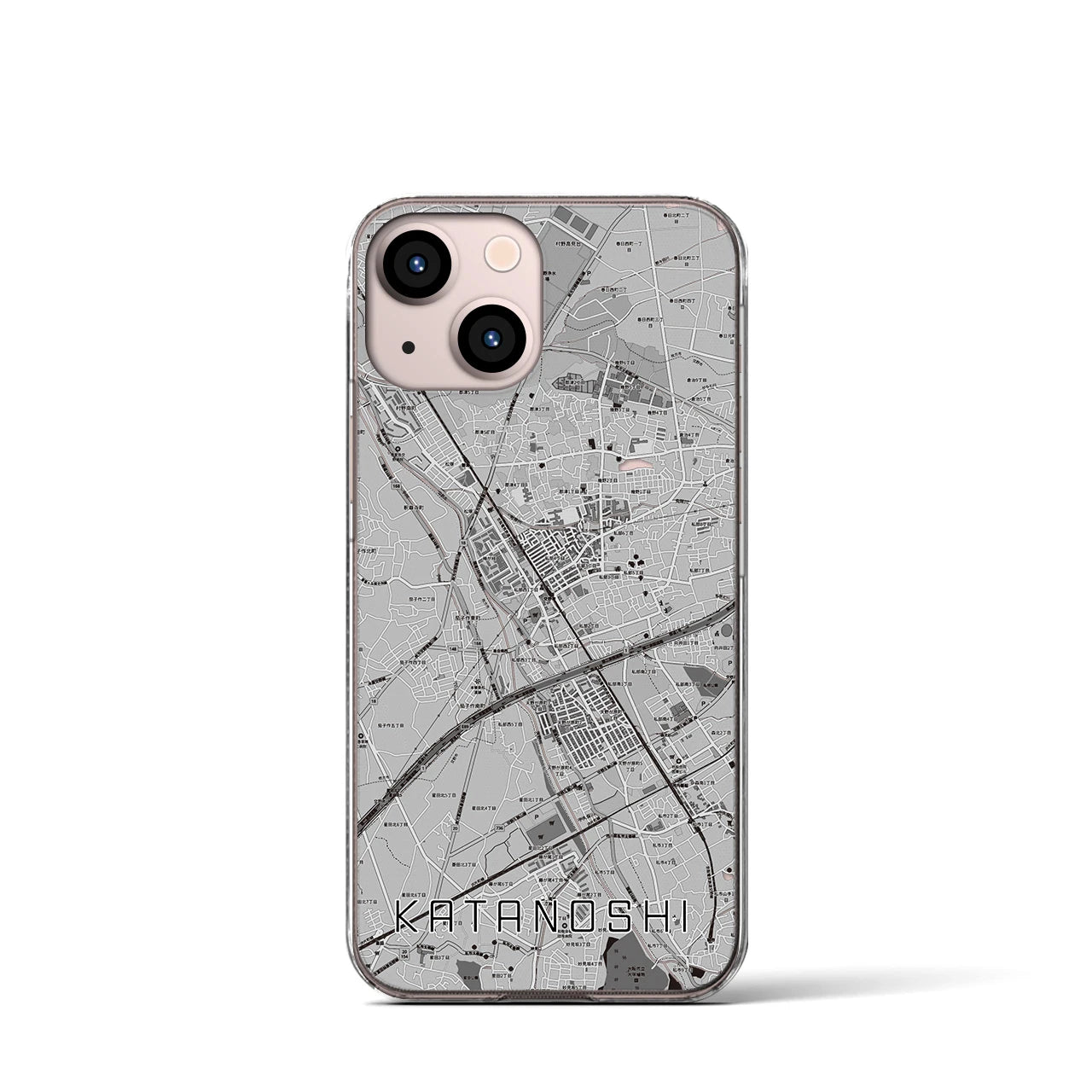 【交野市(大阪府)】地図柄iPhoneケース(クリアタイプ)