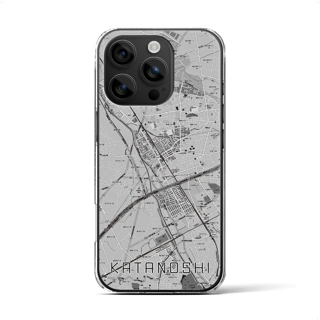 【交野市(大阪府)】地図柄iPhoneケース(クリアタイプ)