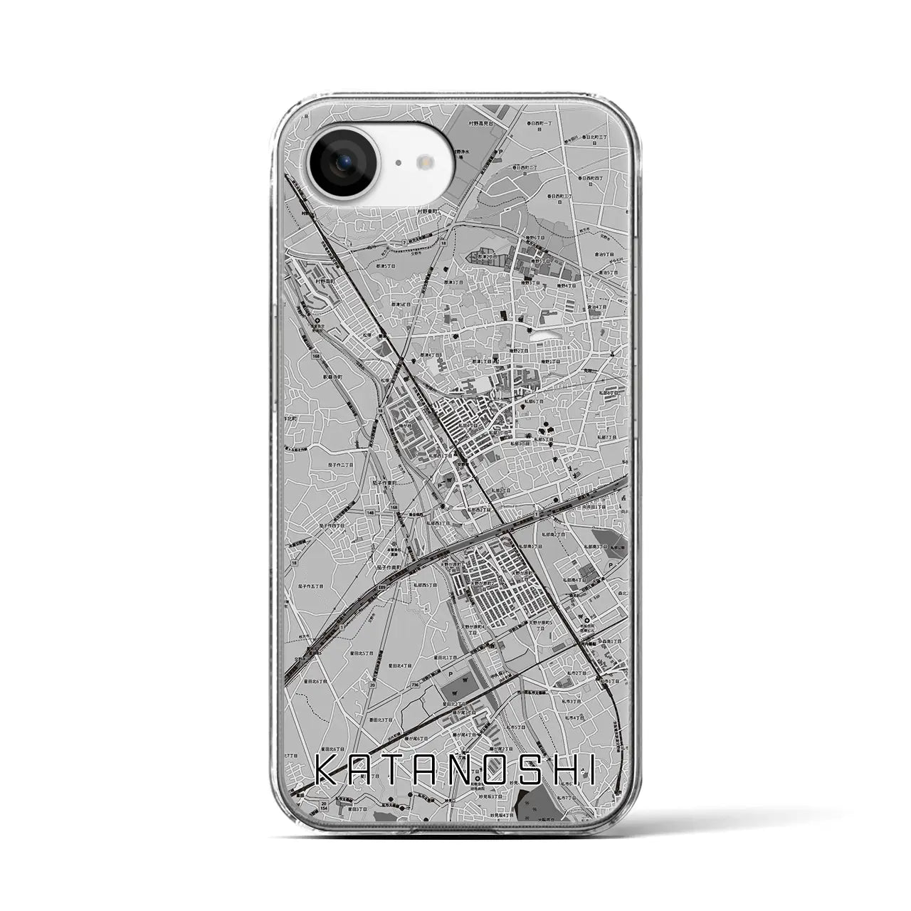 【交野市(大阪府)】地図柄iPhoneケース(クリアタイプ)