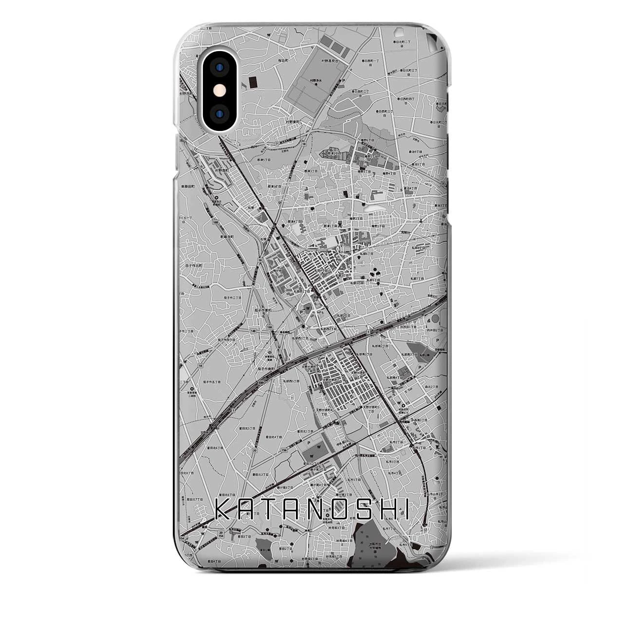 【交野市(大阪府)】地図柄iPhoneケース(クリアタイプ)