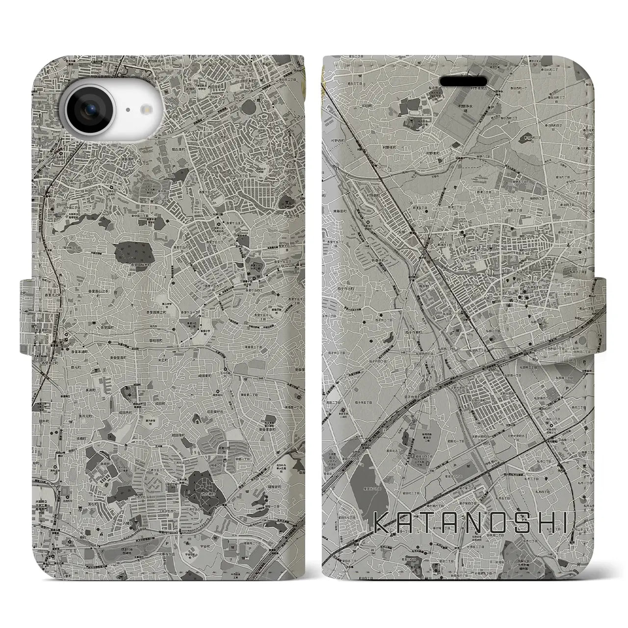 【交野市(大阪府)】地図柄iPhoneケース(手帳タイプ)