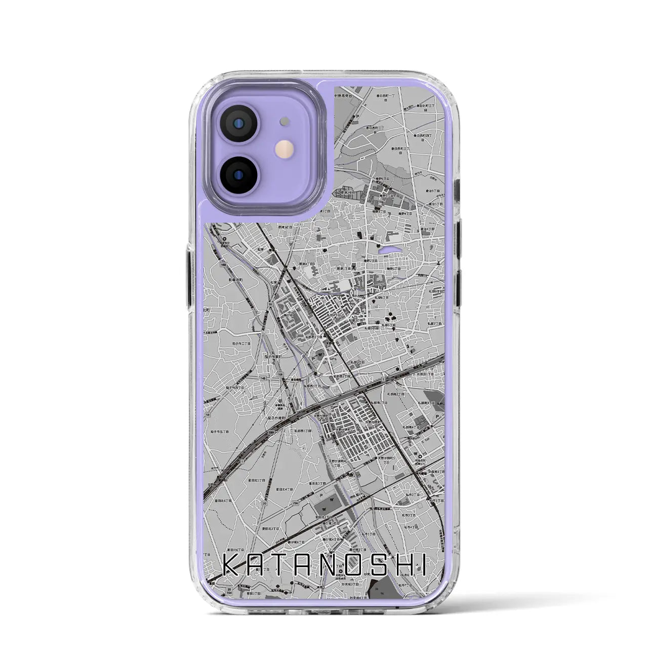 【交野市(大阪府)】地図柄iPhoneケース(MagSafeタイプ)