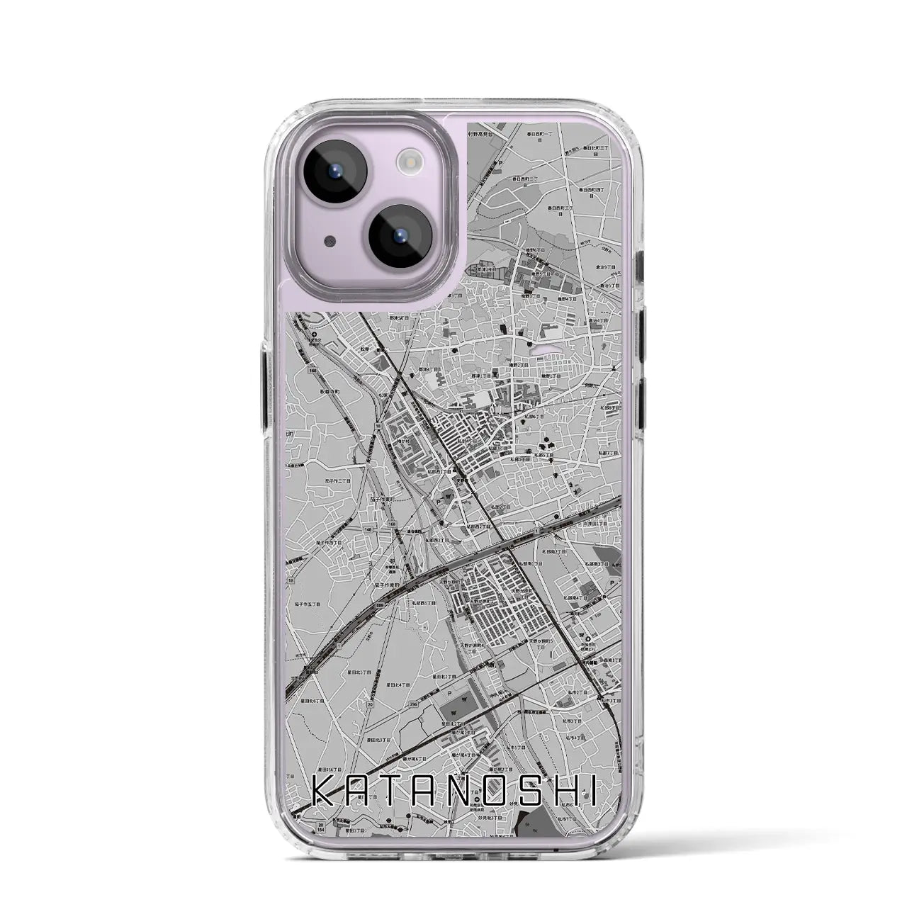 【交野市(大阪府)】地図柄iPhoneケース(MagSafeタイプ)