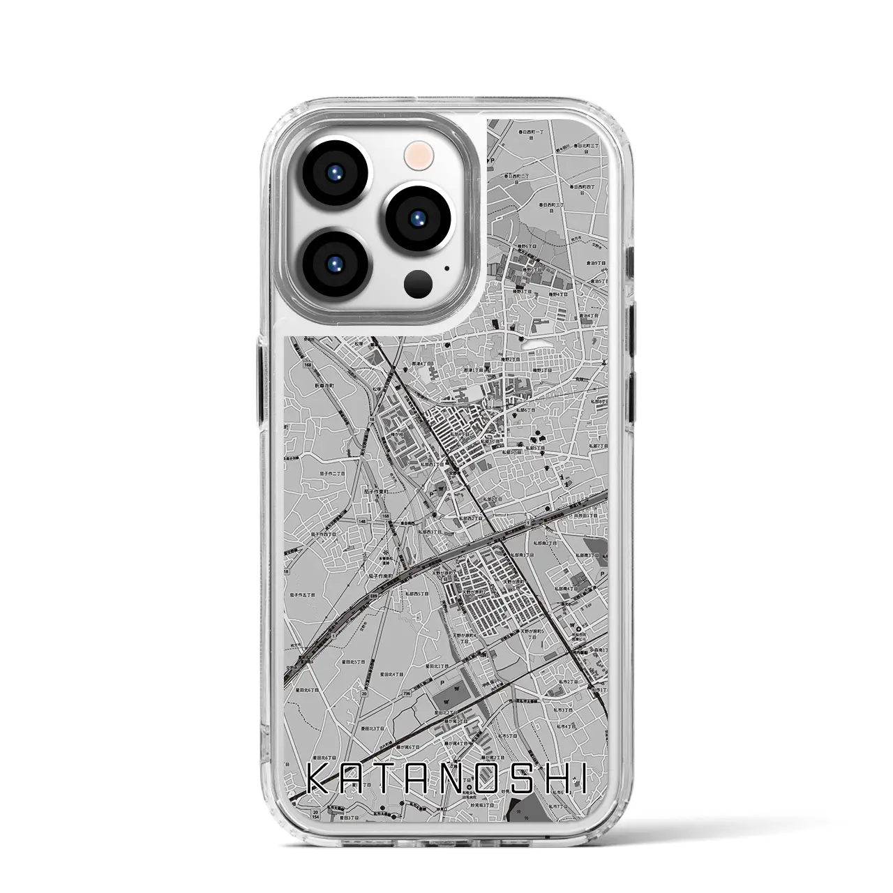 【交野市(大阪府)】地図柄iPhoneケース(MagSafeタイプ)