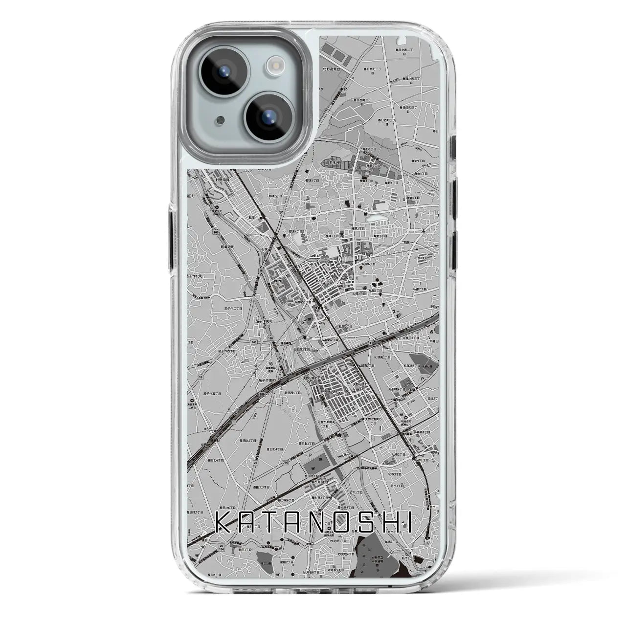 【交野市(大阪府)】地図柄iPhoneケース(MagSafeタイプ)