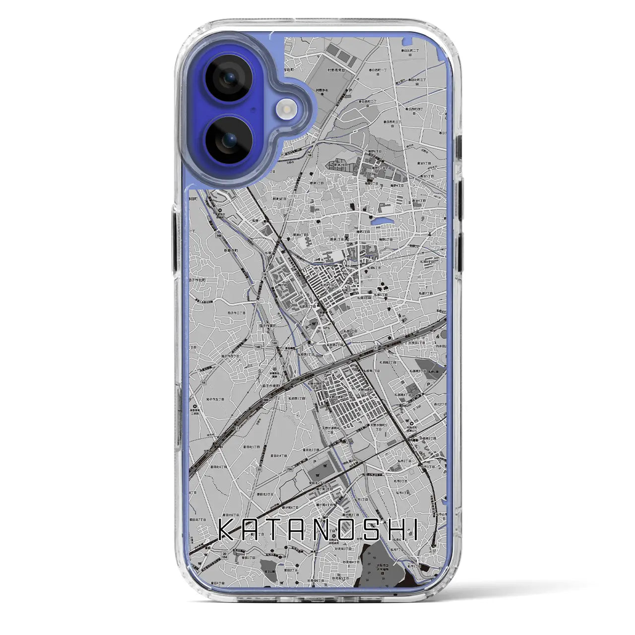 【交野市(大阪府)】地図柄iPhoneケース(MagSafeタイプ)