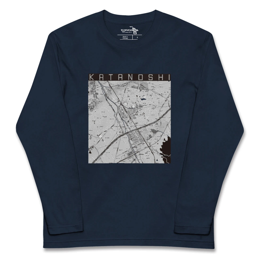 【交野市(大阪府)】地図柄ロングスリーブTシャツ