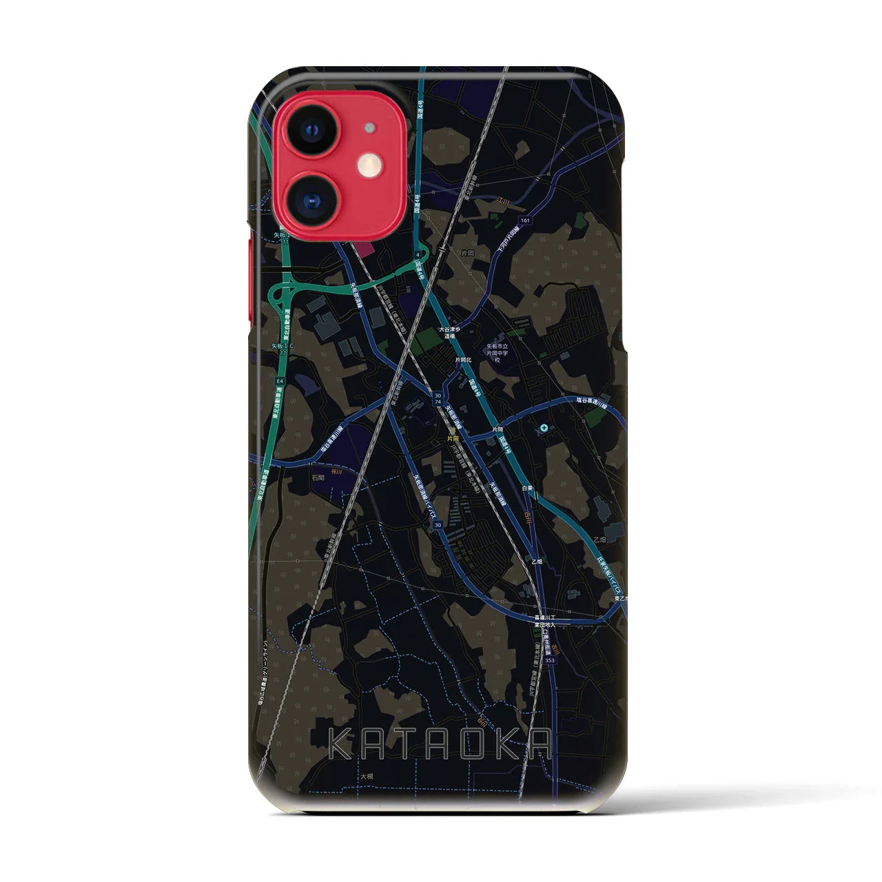 【片岡(栃木県)】地図柄iPhoneケース(バックカバータイプ)