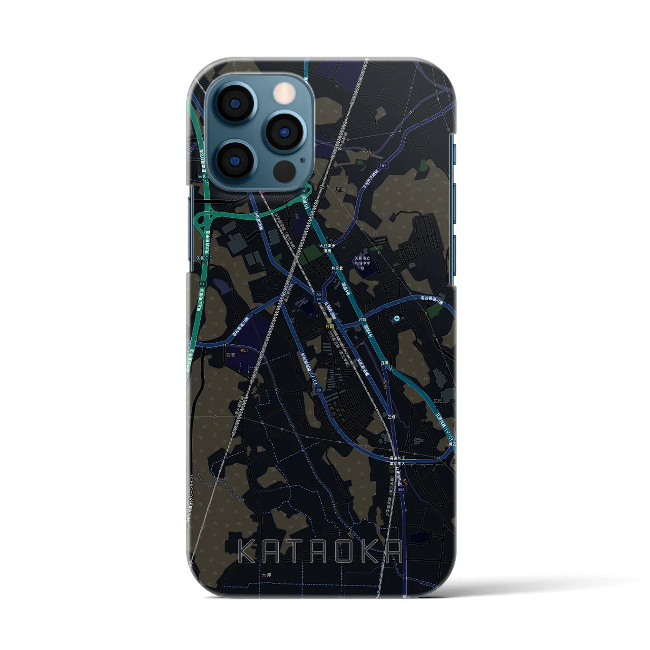 【片岡(栃木県)】地図柄iPhoneケース(バックカバータイプ)