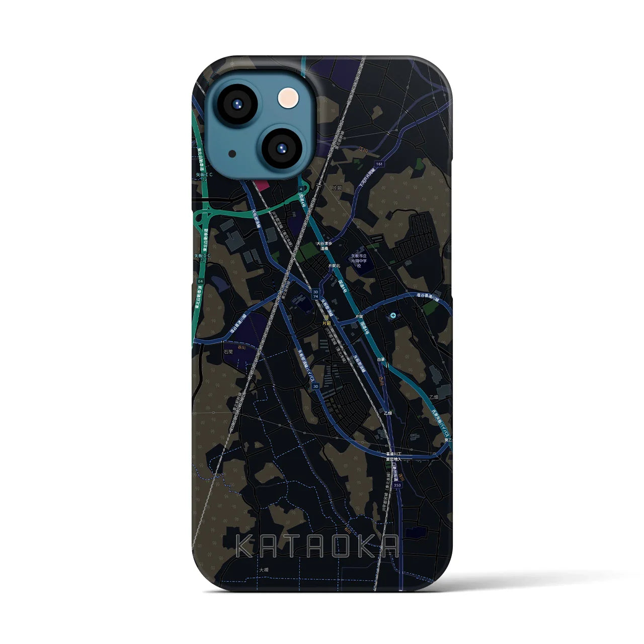 【片岡(栃木県)】地図柄iPhoneケース(バックカバータイプ)