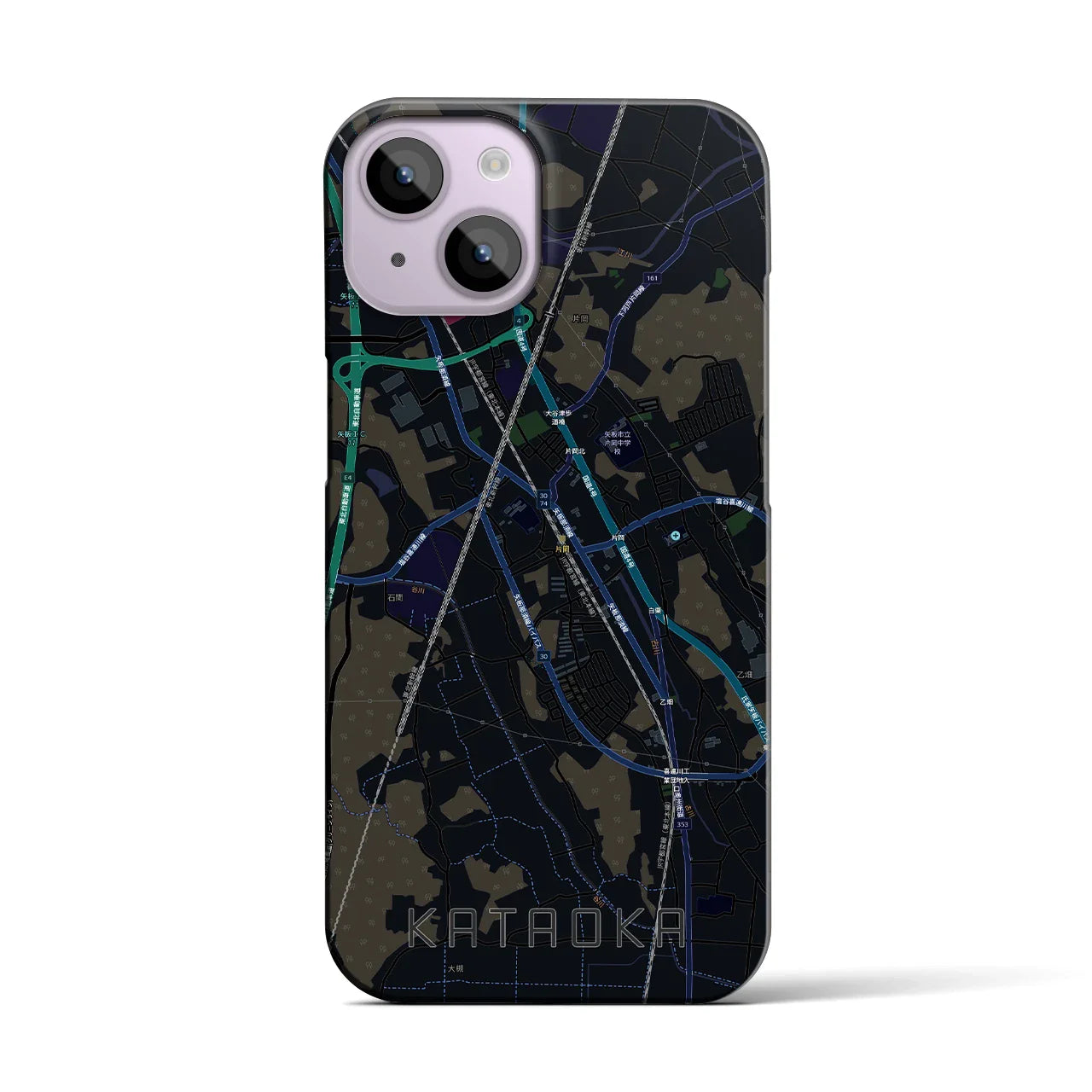 【片岡(栃木県)】地図柄iPhoneケース(バックカバータイプ)