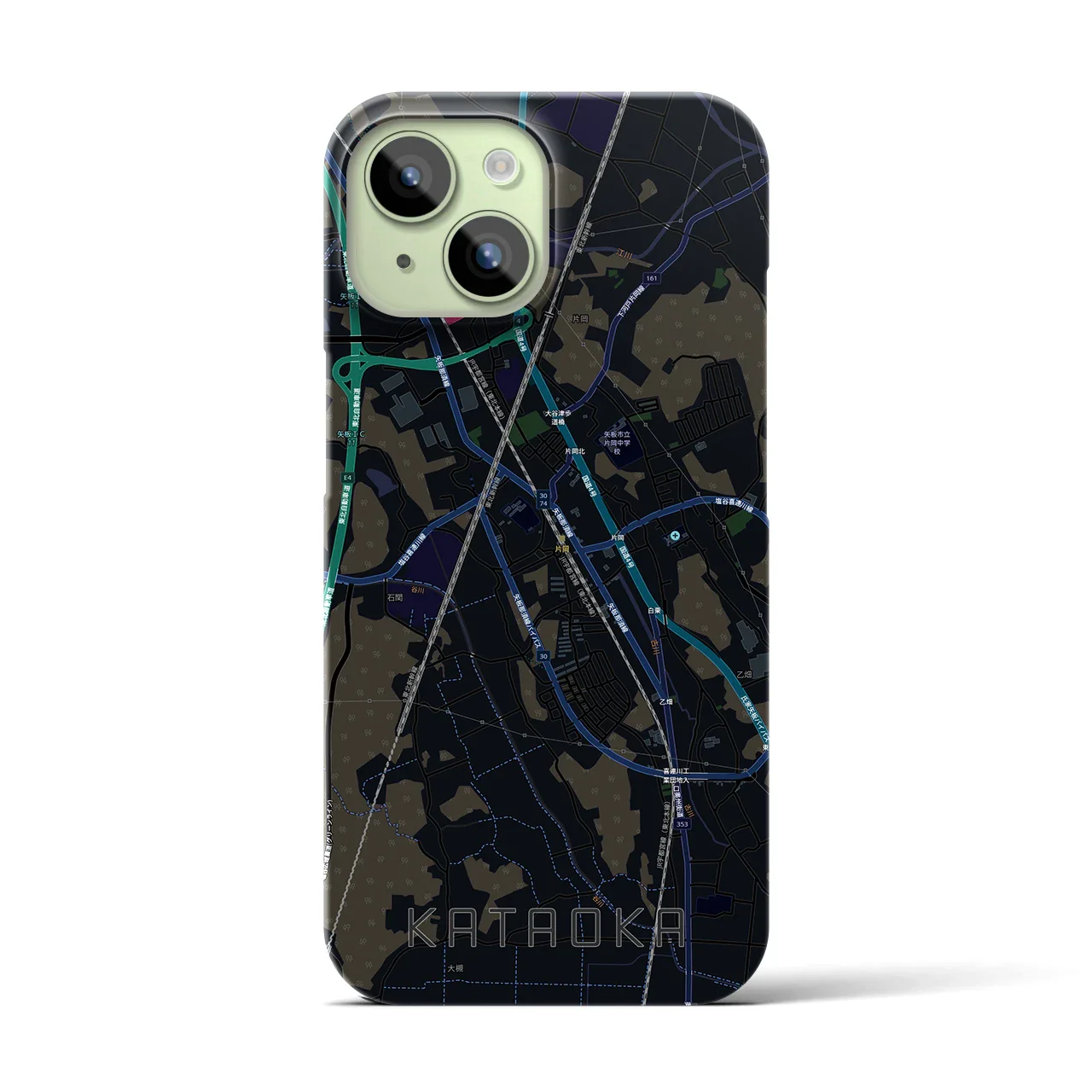 【片岡(栃木県)】地図柄iPhoneケース(バックカバータイプ)