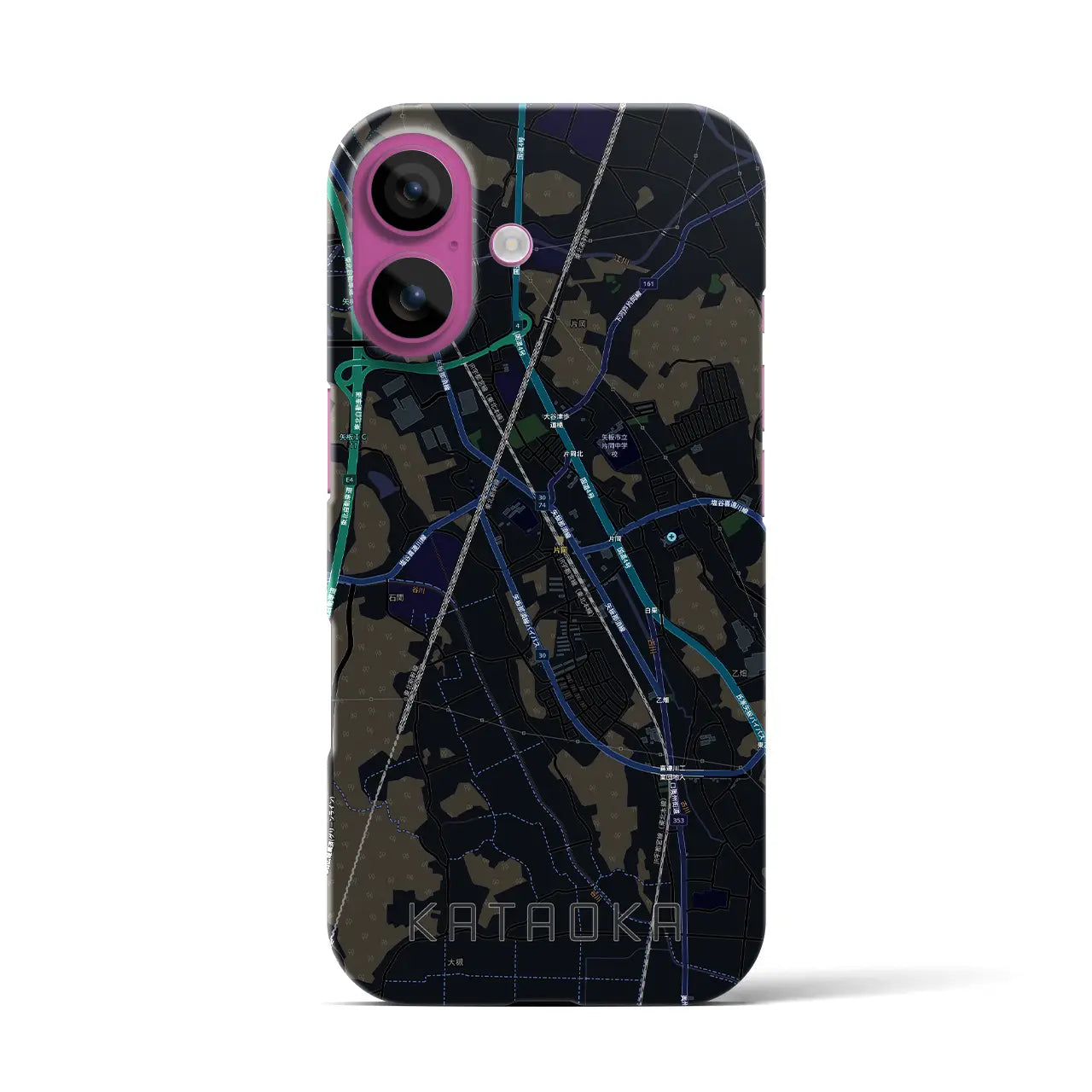 【片岡(栃木県)】地図柄iPhoneケース(バックカバータイプ)