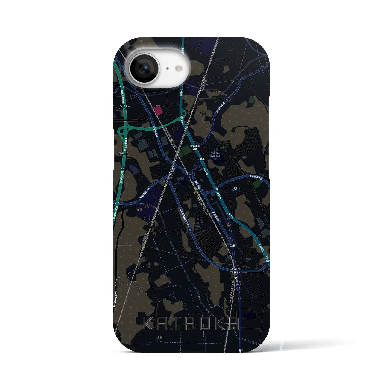 【片岡(栃木県)】地図柄iPhoneケース(バックカバータイプ)