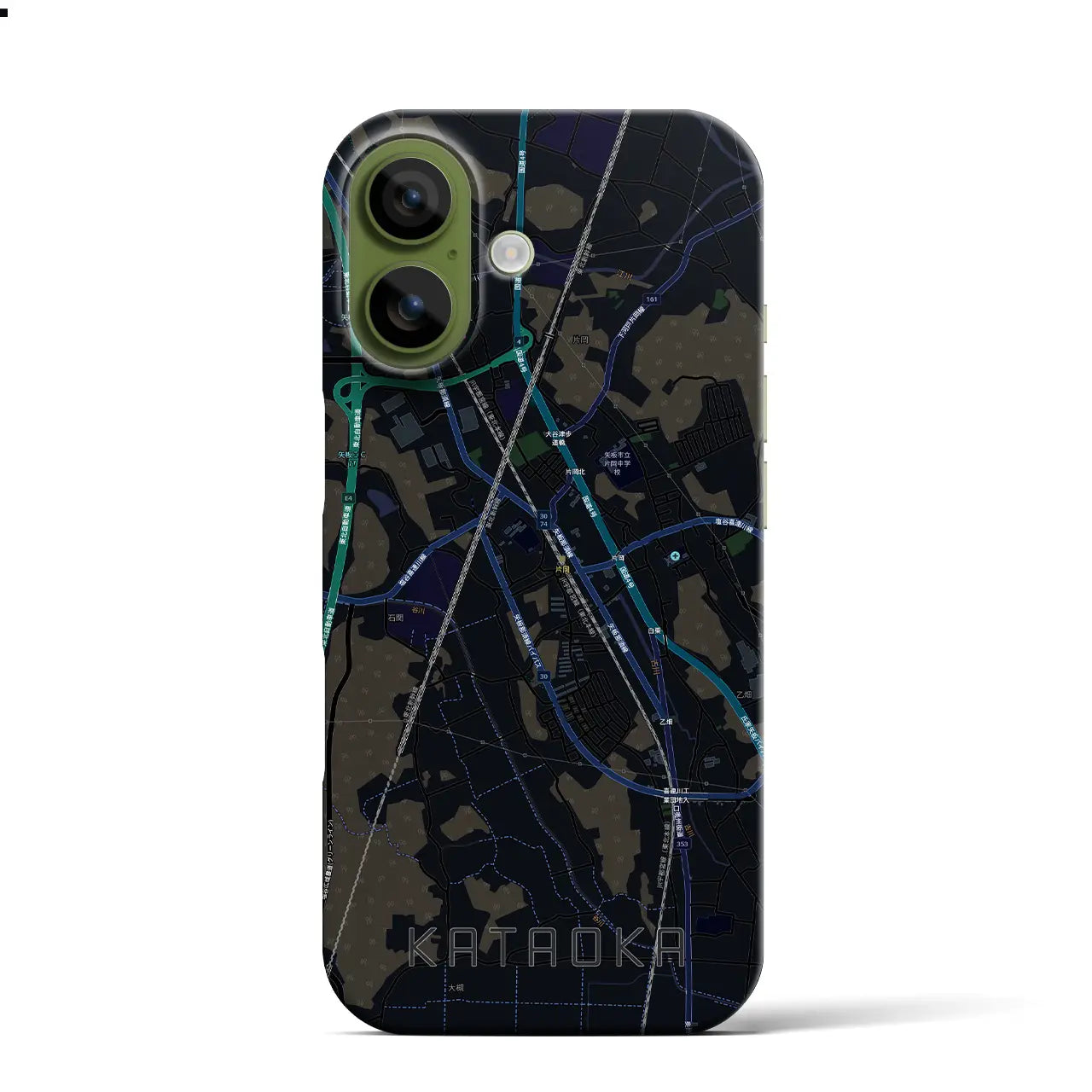 【片岡(栃木県)】地図柄iPhoneケース(バックカバータイプ)