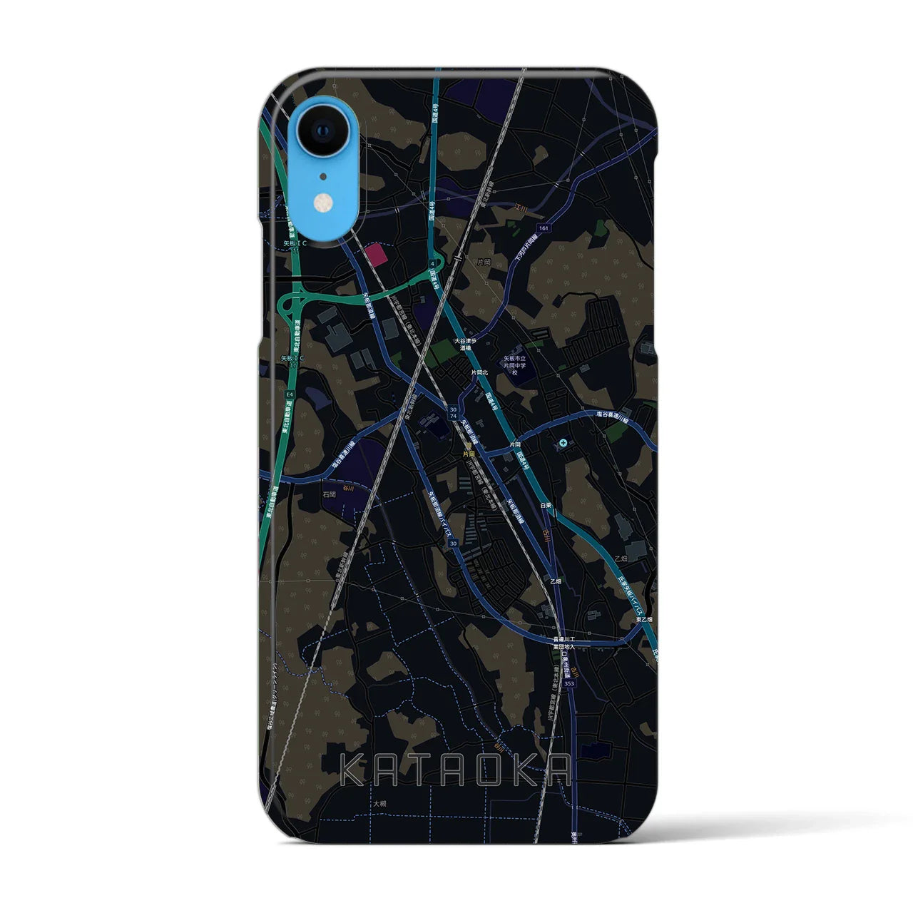 【片岡(栃木県)】地図柄iPhoneケース(バックカバータイプ)
